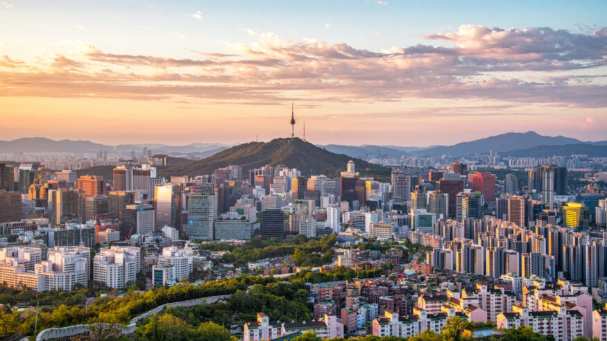 Seoul city Downtown skyline in Seoul, South Korea.