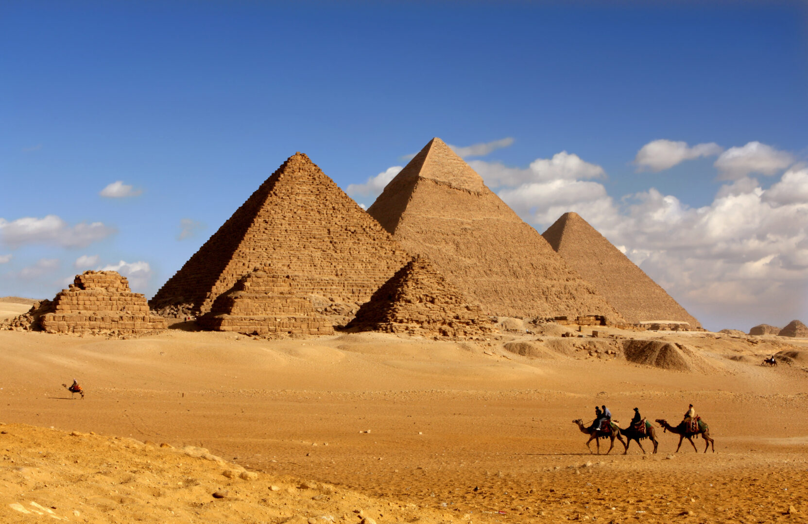 Morning at the Pyramids in Cairo, Egypt